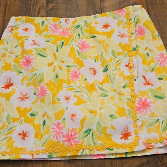 Nwot Crown & Icy Floral Yellow and Pink Women's Skort - Picture 10 of 10